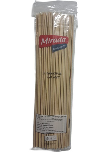 Bambu Çöp Şiş 2,5MMX25CM 2paket 200 Adet