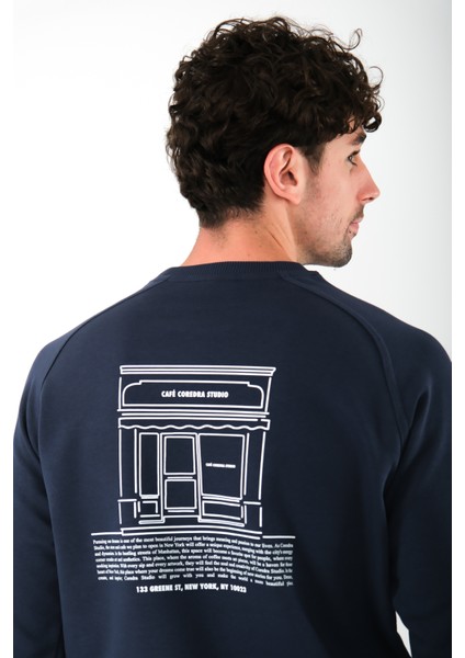 Cafe Regular Fit Sweatshirt Erkek - Lacivert