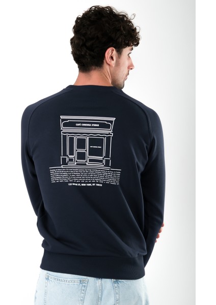 Cafe Regular Fit Sweatshirt Erkek - Lacivert modelleri