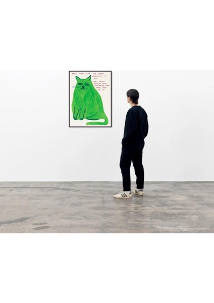 Bu Dev Kedi Tasarımlı Litografi Sanat Posteri