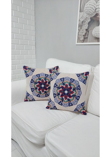 Goblen Pamuk Dokuma Kumaş Yastık Kırlent Kılıfı Pillow