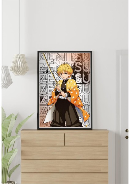 Zenitsu Agatsuma Kimetsu No Yaiba ( Demon Slayer) Poster-Çerçevesiz modelleri