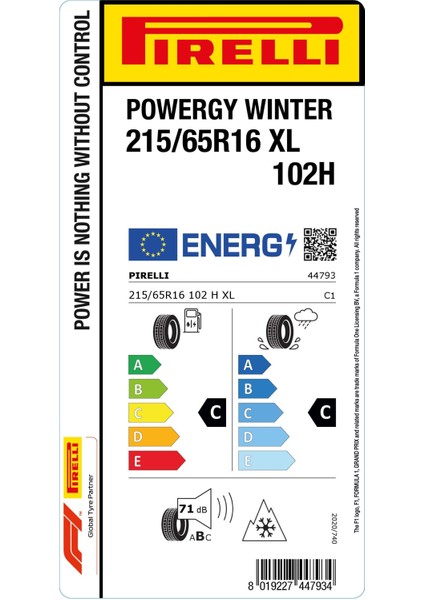 215/65 R16 102H Xl Powergy Winter Oto Kış Lastiği ( Üretim Yılı: 2024 ) fiyatları