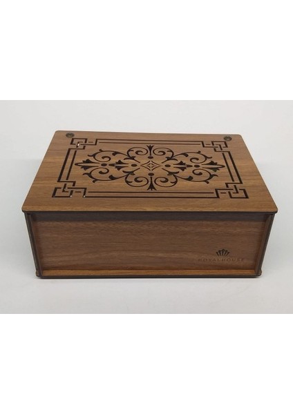 Ahşap Ceviz Renk Çay Kutusu 9 Bölmeli Kapaklı Bitki Çayı Saklama Kabı ( Çaylar Dahil) Tea Box