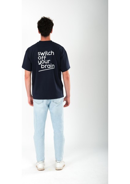 Switch Off Oversize Fit T-Shirt Erkek - Lacivert fırsatları