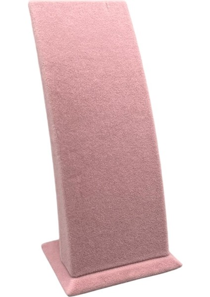 Yerli Üretim Süet Kumaş Pembe Renk Ayaklı 17/8,5 cm Kolye Sergileme Dekoru