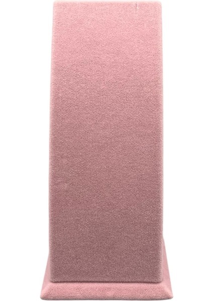 Yerli Üretim Süet Kumaş Pembe Renk Ayaklı 17/8,5 cm Kolye Sergileme Dekoru