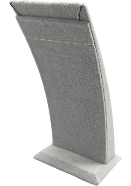 Yerli Üretim Süet Kumaş Gri Renk Ayaklı 17/8,5 cm Kolye Sergileme Dekoru fırsatları