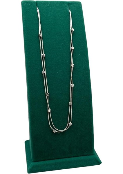 Yerli Üretim Süet Kumaş Yeşil Renk Ayaklı 17/8,5 cm Kolye Sergileme Dekoru