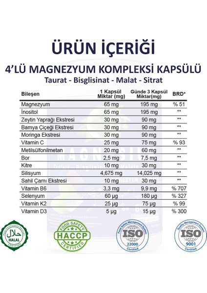 Magnezyum Kompleksi Kapsül (Magnesium Complex Capsule)