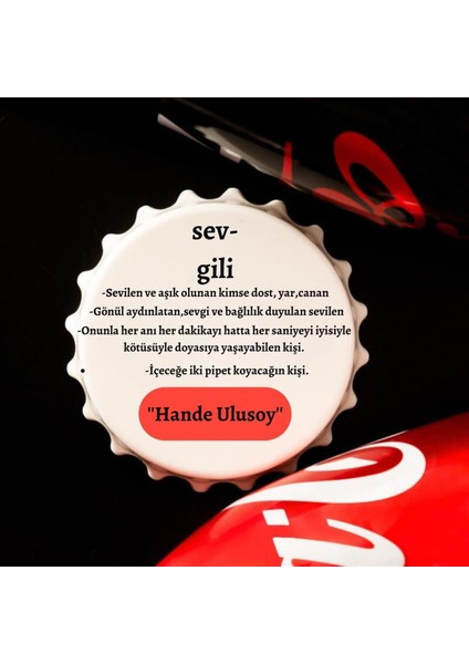 Kız Arkadaşa Hediye Sevgili Kelime Anlamlı Isme Özel Baskılı Magnet Açacak