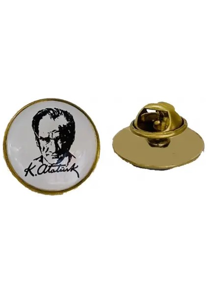 Atatürk Imzalı Yaka Rozeti (10'adet) 20 mm