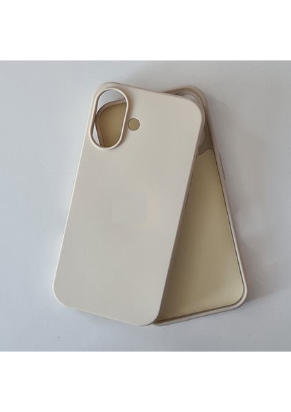 İphone 16 ile Uyumlu Logosuz Lansman Içi Süet Silikon Kılıf
