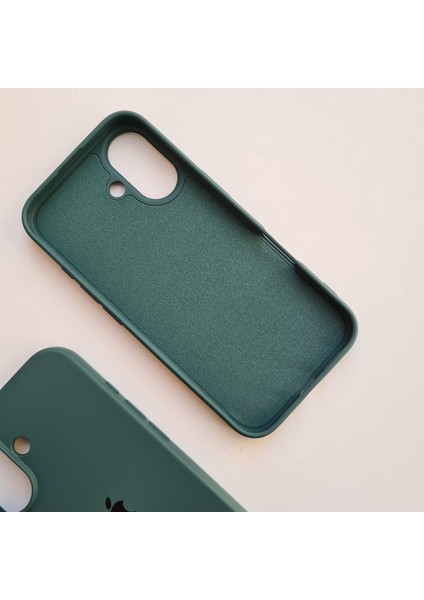Apple iPhone 16 Uyumlu Lansman Içi Kadife Esnek Silikon Kılıf