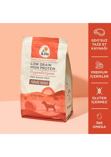 Yetişkin Mini Irk Köpek Maması 2.5 kg + Kito Fresh Tanışma Paketi modelleri