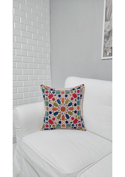 Goblen Pamuk Dokuma Kumaş Yastık Kırlent Kılıfı Pillow