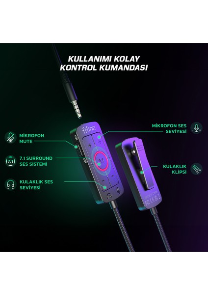 Ampligame H9 Mikrofonlu 7.1 Bilgisayar Oyuncu Kulaklığı