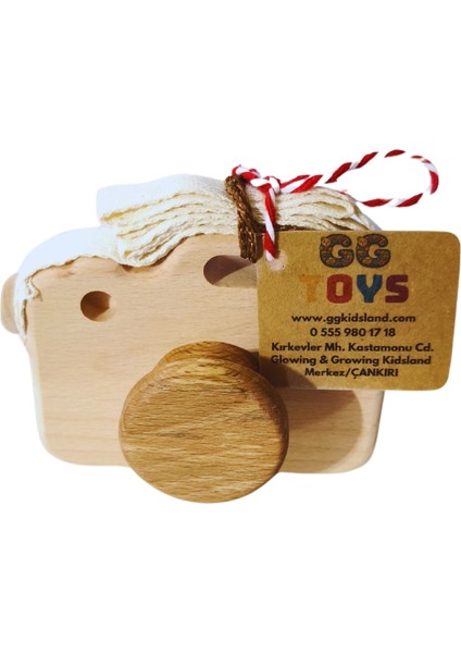 Gg Toys - Montessori Doğal Ahşap Oyuncak - Fotoğraf Makinesi