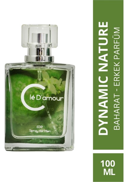 Cle D'Amour DYNAMIC NATURE (Turunçgil/Baharat) Men - Erkek Parfüm 100 ml - Vegan