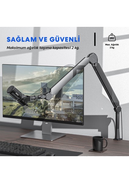 BM66 Profesyonel Masaüstü Mikrofon Standı