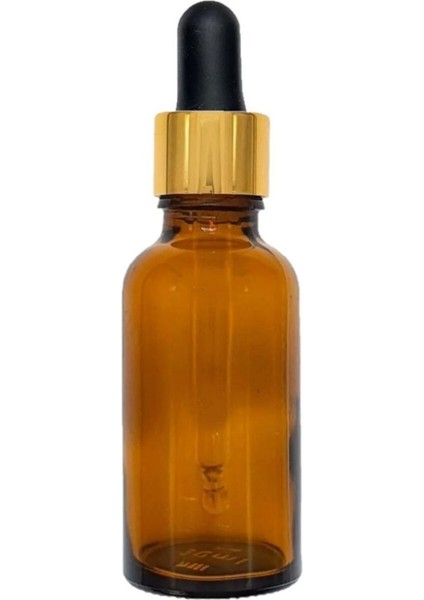 10 Adet Altın/Siyah Cam Pipetli 30ml Amber Cam Şişeler