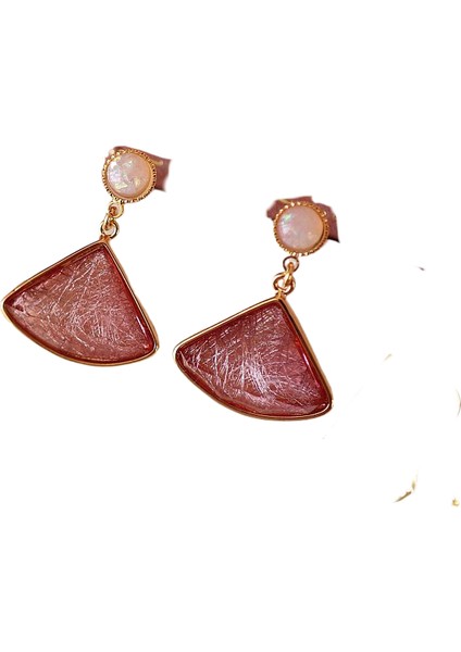 Kore Tarzı Kamelya Tarzı Delinmemiş Küpe Inci Çiçek Dama Tahtası Elmas Küpe Kadınlar Için (Yurt Dışından)