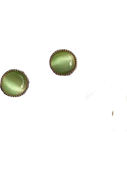 Kore Tarzı Kamelya Tarzı Delinmemiş Küpe Inci Çiçek Dama Tahtası Elmas Küpe Kadınlar Için (Yurt Dışından)