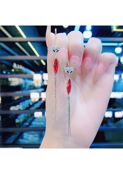 Kadınlar Için Moda Mizaç Uzun Püskül Yaz Popüler Küpeler Süper Parlak Üst Düzey Hafif Lüks Küpeler (Yurt Dışından)