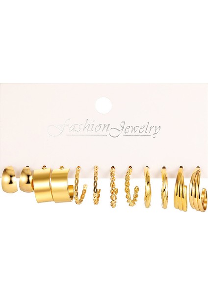 Çok Satan Moda Avrupa ve Amerikan Tarzı Altın C-Şekilli Zincir Küpe Seti, Bayanlar Için Hafif Lüks ve Üst Düzey Küpeler (Yurt Dışından)