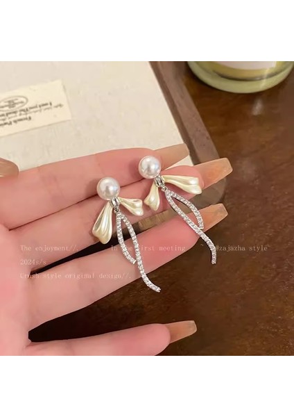 S925 Gümüş Iğne Retro Fransız Inci Küpeleri, Üst Düzey, Çok Yönlü, Basit ve Kişiselleştirilmiş Küpeler (Yurt Dışından)