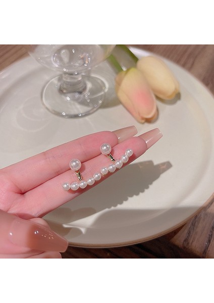 S925 Gümüş Iğne Retro Fransız Inci Küpeleri, Üst Düzey, Çok Yönlü, Basit ve Kişiselleştirilmiş Küpeler (Yurt Dışından)