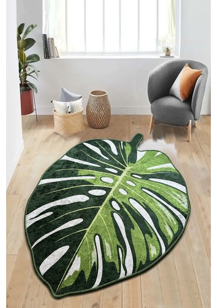Lapel Green Dekoratif Halı Djt 80 x 120