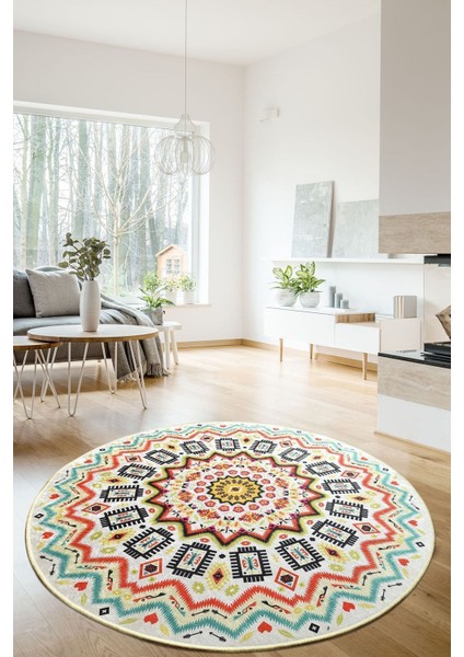 Mandala Color Djt Çap Dekoratif Modern Halılar