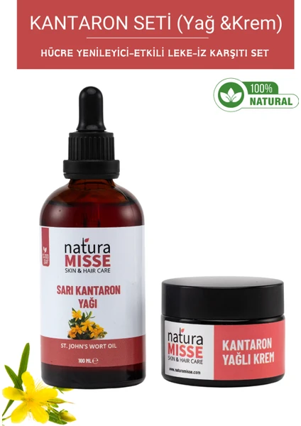 NaturaMisse Kantaron Bakım Seti Doğal Merhem 50 Ml- Sarı Kantaron Yağı 100 ml