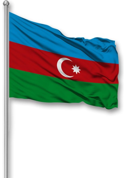 Azerbaycan Ülke Bayrağı 1. Kalite Raşel Kumaş 70x105 Cm
