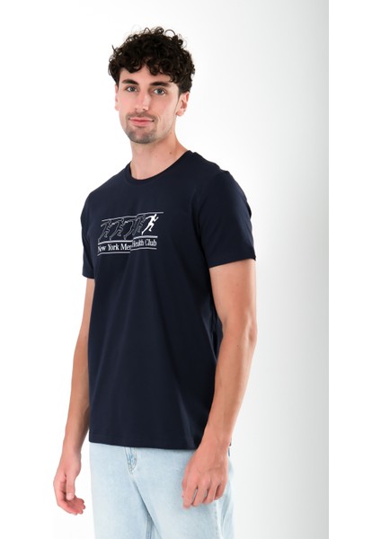 New York Mental Health Club Regular Fit T-Shirt Erkek - Lacivert modelleri