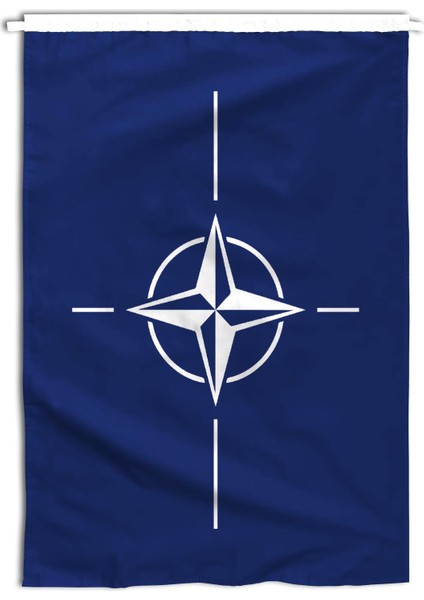 Nato Bayrağı 1. Kalite Raşel Kumaş 100x150 Cm