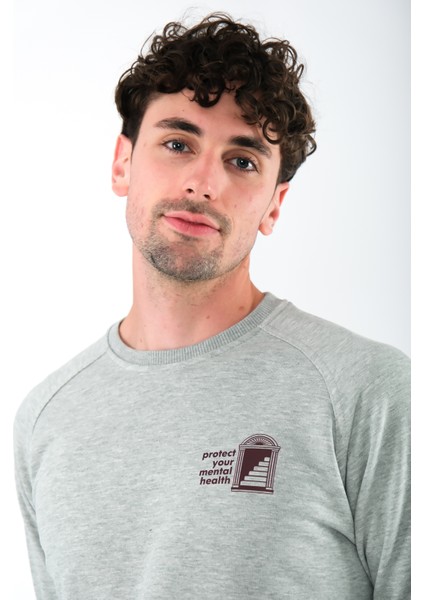 Protect Your Mental Health Regular Fit Sweatshirt Erkek - Gri fiyatları