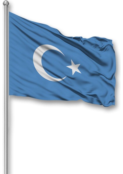 Doğu Türkistan Ülke Bayrağı 1. Kalite Raşel Kumaş 200x300 Cm