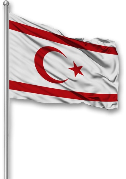 Kıbrıs Ülke Bayrağı 1. Kalite Raşel Kumaş 150x225 Cm