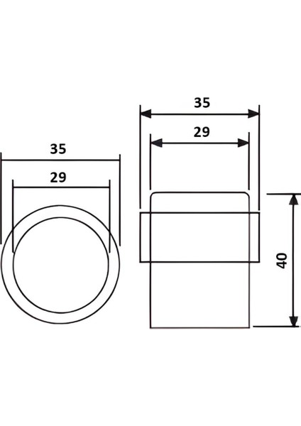 Kapı Stoperi Zemine Monte Vidalı 40 mm