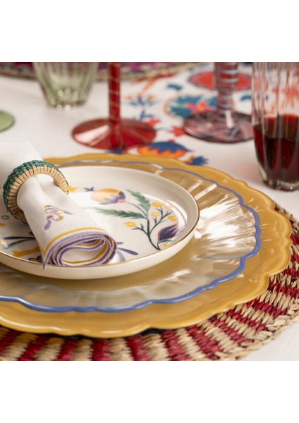 Balat Cam Pasta Tabağı 21X21X2 cm Şeffaf / Mavi fiyatları