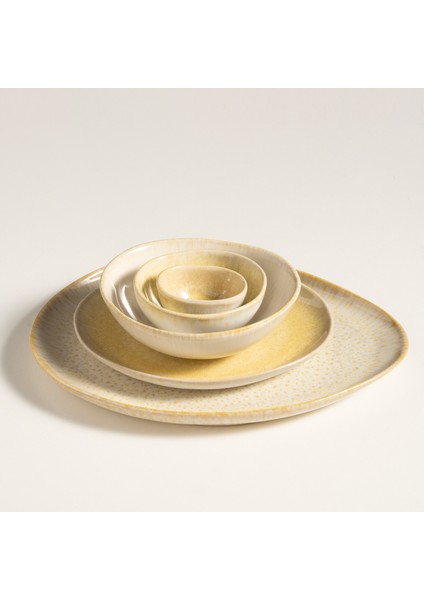 Fonte Stoneware Pasta Tabağı 22X17.4X2.5 cm Sarı