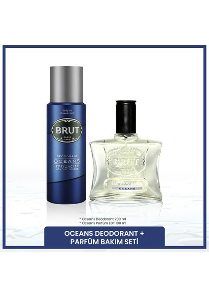 Oceans Erkek Bakım Seti Parfüm Edt 100 ml, Deodorant 200 ml