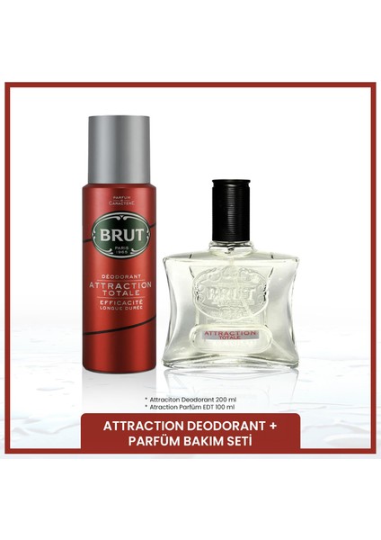 Attraction Erkek Bakım Seti Parfüm Edt 100 ml, Deodorant 200 ml