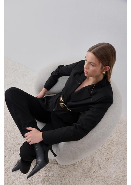 Siyah Vatkalı Astarlı Ceket modelleri