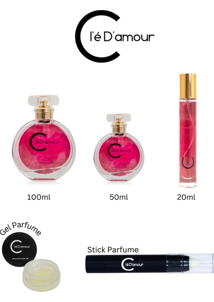 Cle D'Amour Pink Cadillac (Meyveli/Gurme) Women - Kadın Parfüm 20 ml - Vegan modelleri