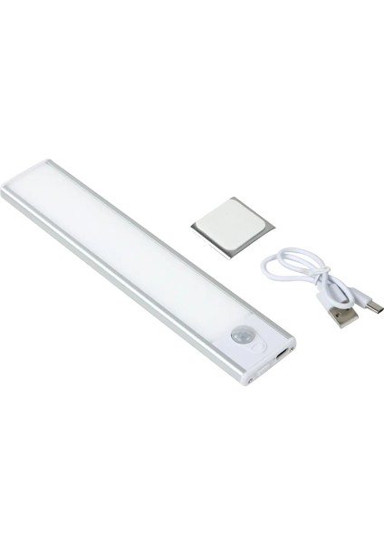 Şarjlı Hareket Sensörlü Tezgahaltı ve Dolap İçi Aydınlatma 3 Renk 20 cm Slim