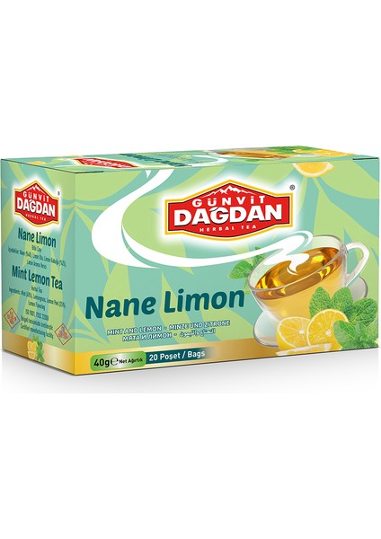 Günvit Dağdan Nane Limon Kutu Natürel Sallama Poşet Çay 20'li