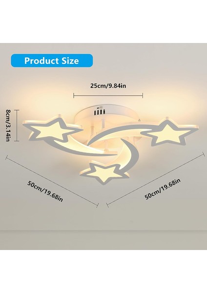 Modern LED Yıldız Şekli Metal Akrilik Tavan Işığı (Yurt Dışından)